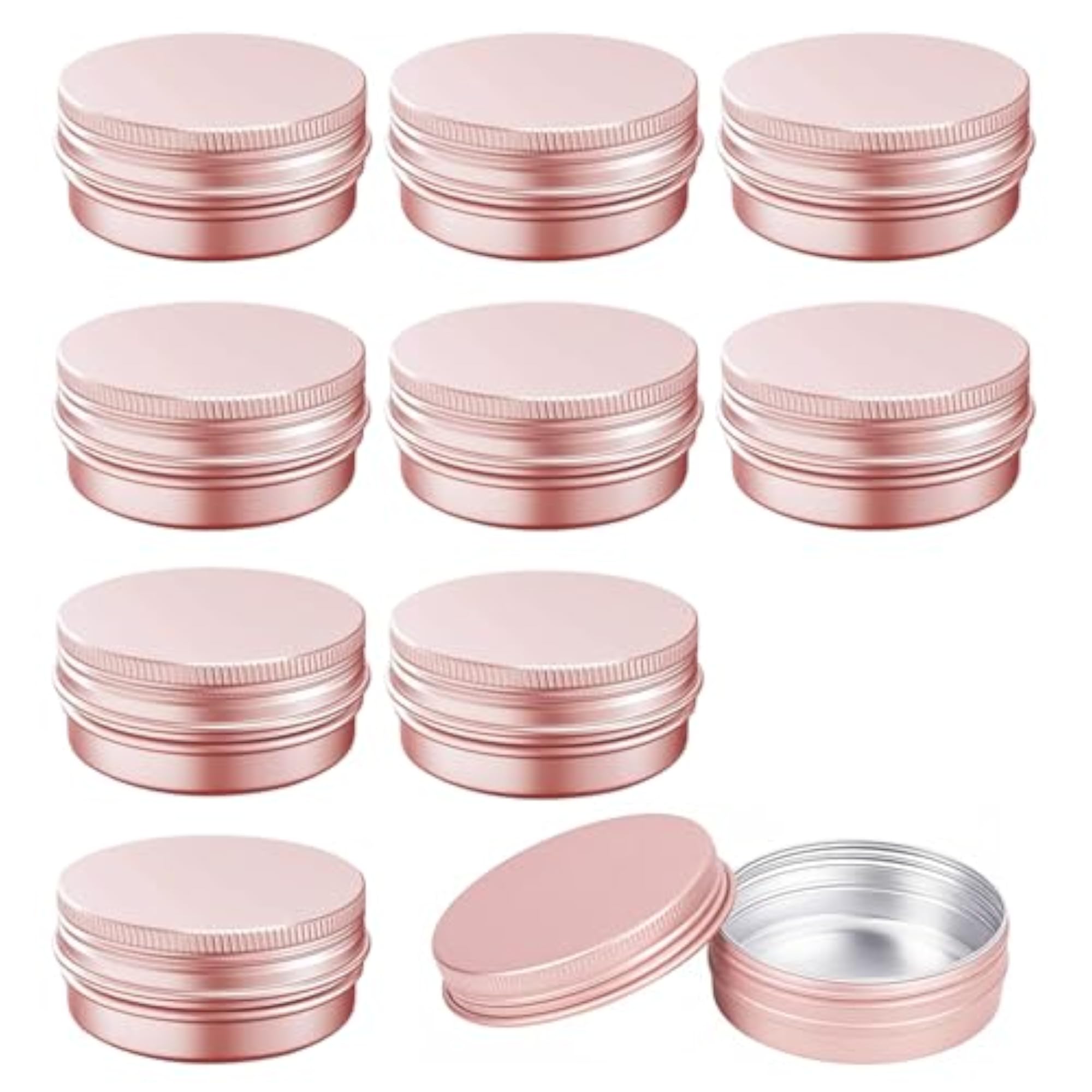 10Pcs 60ml Small Metal Tin Boxes with Threaded Lids